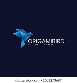 Origami Bird Gradient Colorful Logo