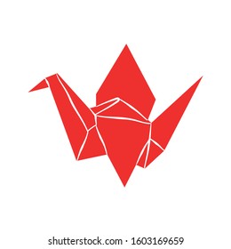 Origami bird. Hand drawn illustration. Cute print design. Art for social media and apparel. Ready-to-print design template. Vector illustration.