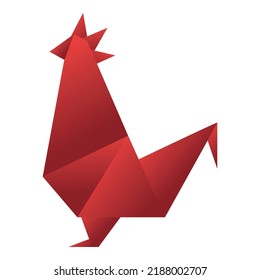 Origami bird icon cartoon vector. Paper art. Geometric object