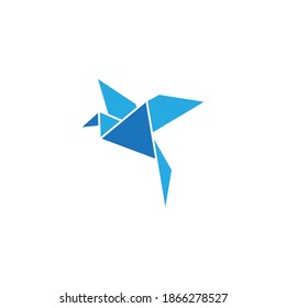 Origami bird icon design template vector isolated