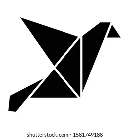 origami bird icon glyph vector design