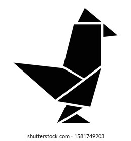 origami bird icon glyph vector design