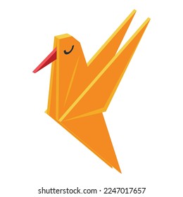 Origami bird icon isometric vector. Paper bird. Shape paper
