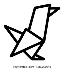 origami bird icon outline vector design
