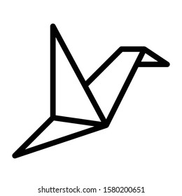 origami bird icon outline vector design