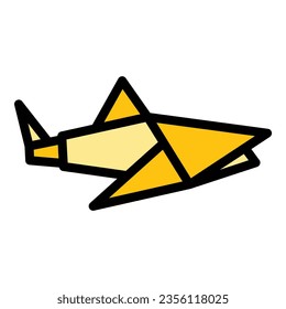 Origami bird icon outline vector. Geometric animal. Paper art color flat
