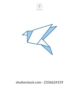 origami bird icon symbol vector illustration isolated on white background