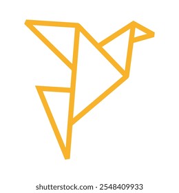 Origami bird icons, minimalist vector illustration and transparent graphic element. Isolated on white background