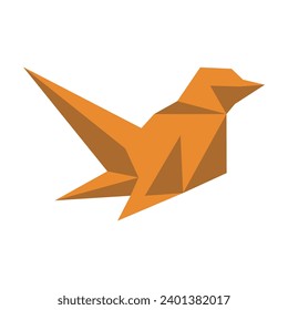 Origami bird illustration on white background