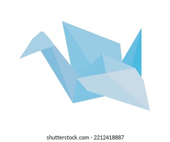 origami bird japanese culture icon isolated