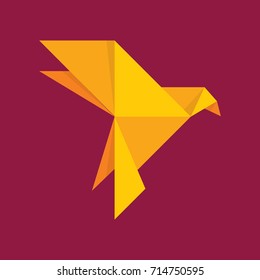 Origami bird logo.