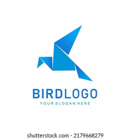 Origami Bird Logo Abstract Vector