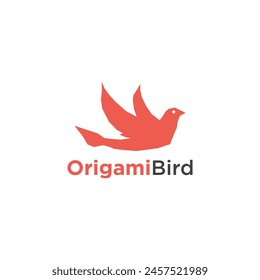 Origami Bird Logo Design Simple