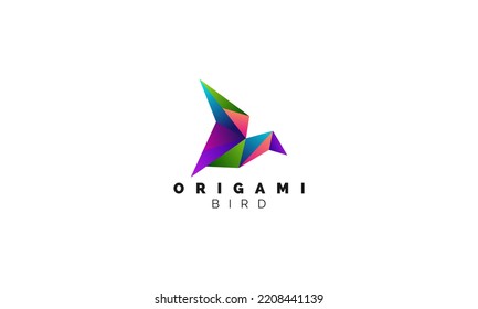 Origami Bird logo design vector. Abstract logo. monoline logo design