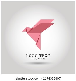 Origami Bird Logo. Icon and Symbol Template