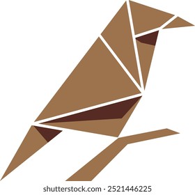origami bird logo icon vector