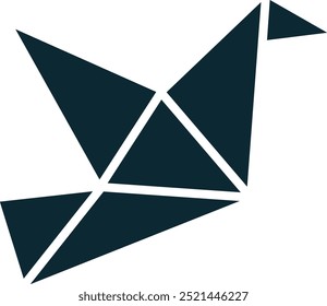 Origami-Vogel-Logo, Vektorsymbol