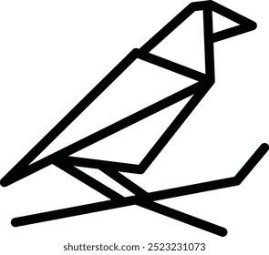 origami bird logo icon vector