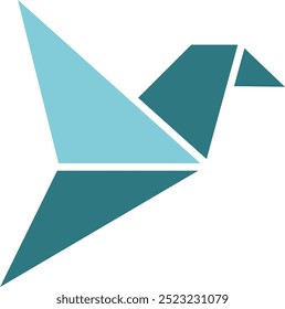 origami bird logo icon vector