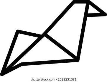 origami bird logo icon vector