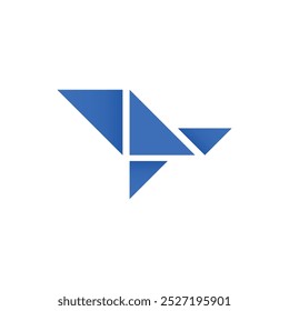 Origami bird logo, icon, vector illustration