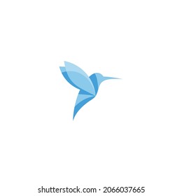 Origami bird logo line bird paper logo