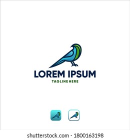 origami bird logo modern concept