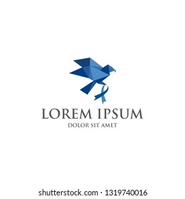 origami bird logo vector