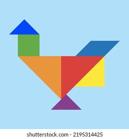 origami bird on blue background