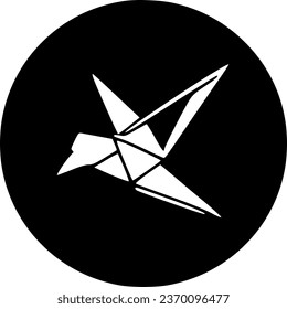Origami bird outline icon. linear style sign for mobile concept and sign, symbol, vector, art