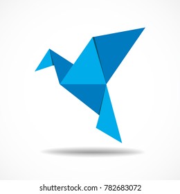 Concepto de papel de pájaro de origami