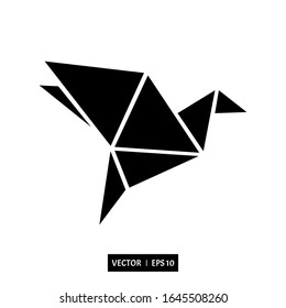 origami bird paper icon vector, illustration logo template for many purpose. Isolated on white background.