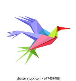 origami bird vector
