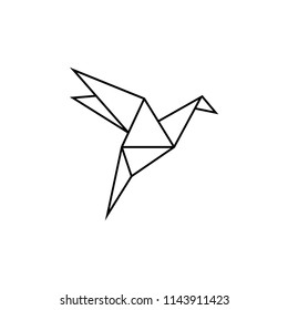 Origami Bird vector icon