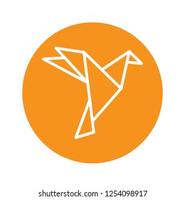 Origami bird vector icon