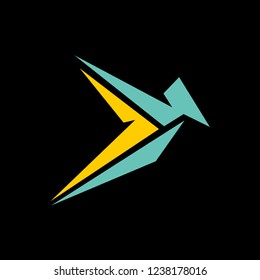 Origami bird vector icon. filled flat sign for mobile concept and web design. Bird paper simple solid icon. Symbol, logo illustration. Pixel perfect vector graphics