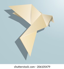 Origami bird. Vector illustration
