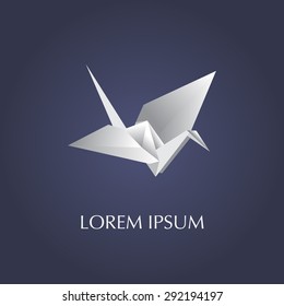 Origami bird. Vector illustration.