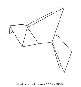 Origami bird. Vector illustration of a paper bird.