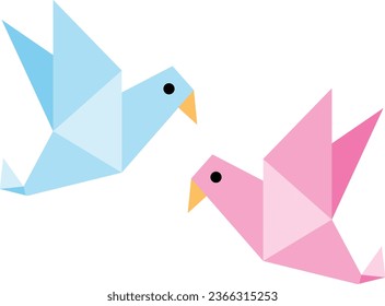 Origami-Vogelvektorbild oder Clipart