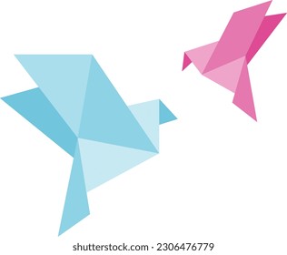 origami bird Vector image or clipart