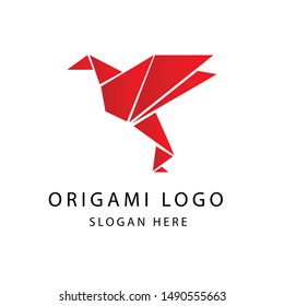 Origami Bird Vector Logo Design