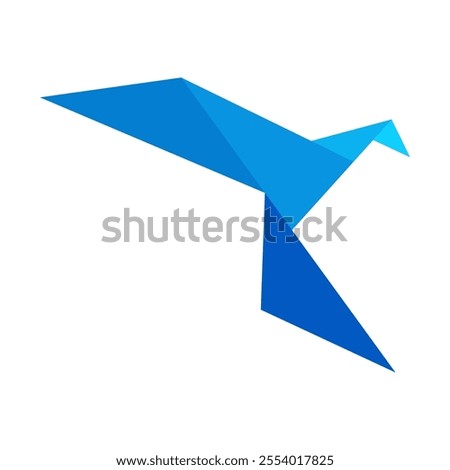 Origami Bird Vector Logo Design Template