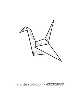 52  Oragami dove 2d drawing sketch for New Design