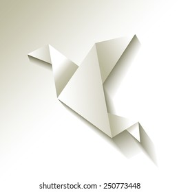 origami bird white