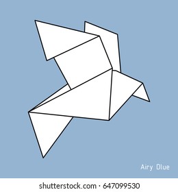 Origami bird , white