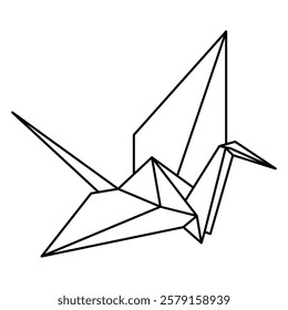 Origami birds line drawing vector