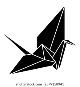 Origami birds line drawing vector