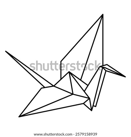 Origami birds line drawing vector