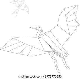 origami birds: for logo, icons, badges